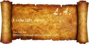 Ludwigh Apor névjegykártya
